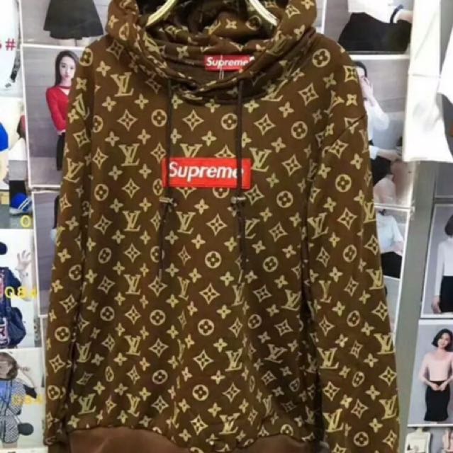 Fake Supreme x LV hoodie, Men's Fashion, Tops & Sets, Hoodies on Carousell