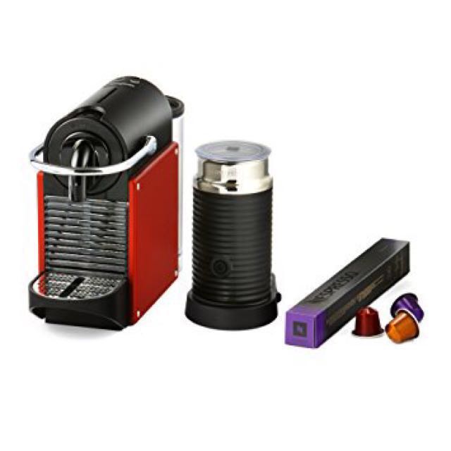 Nespresso Red Pixie (Category: Coffee Machines & Makers) located in Singapore. Submitted by supies (Listing ID 126713708, Image 1). Description: Brand new Nespresso Pixie Electric Carmine Red model to let go. Beautiful colour! Without Aerocinno and sample capsules. Machine only. Imported from U.K., so no warranty available. Plug and power rating is same as Singapore, so no worries. Item still in box, taken out to check but unused. Sold as it is. 