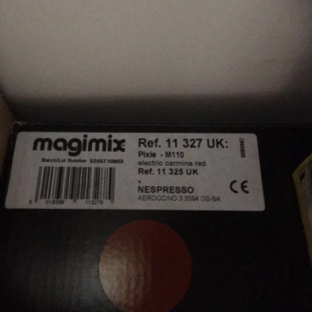 Nespresso Red Pixie (Category: Coffee Machines & Makers) located in Singapore. Submitted by supies (Listing ID 126713708, Image 3). Description: Brand new Nespresso Pixie Electric Carmine Red model to let go. Beautiful colour! Without Aerocinno and sample capsules. Machine only. Imported from U.K., so no warranty available. Plug and power rating is same as Singapore, so no worries. Item still in box, taken out to check but unused. Sold as it is. 