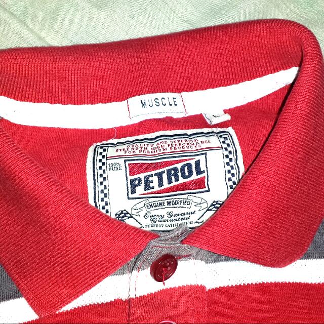 Petrol Muscle Fit Shirt (Category: Tshirts & Polo Shirts ) located in Pasig City. Submitted by declutter_a_ciro (Listing ID 126760913, Image 2). Description: Slightly used. Red and gray. Muscle fit. Slim fit. Good condition. Cotton and presko isuot..
