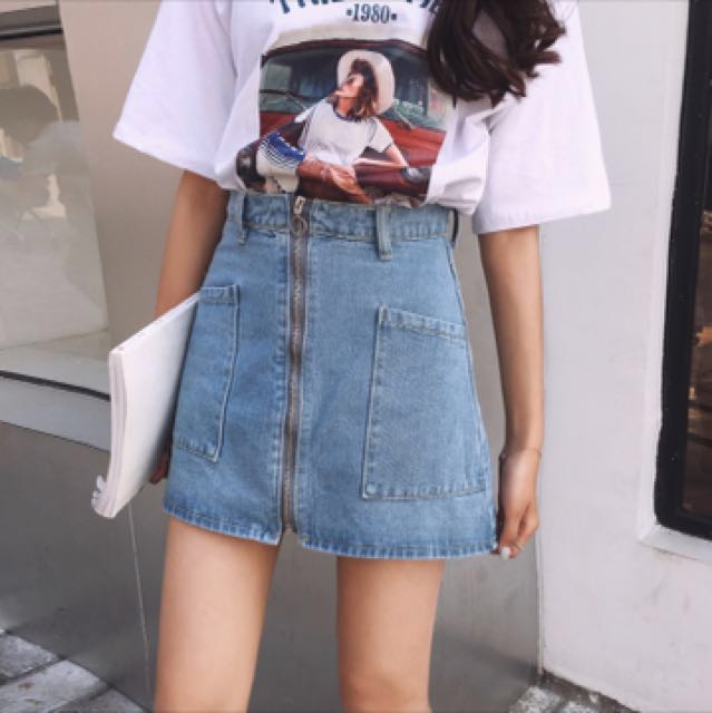 Denim Skirt Outfit Tumblr 2024 www.favors
