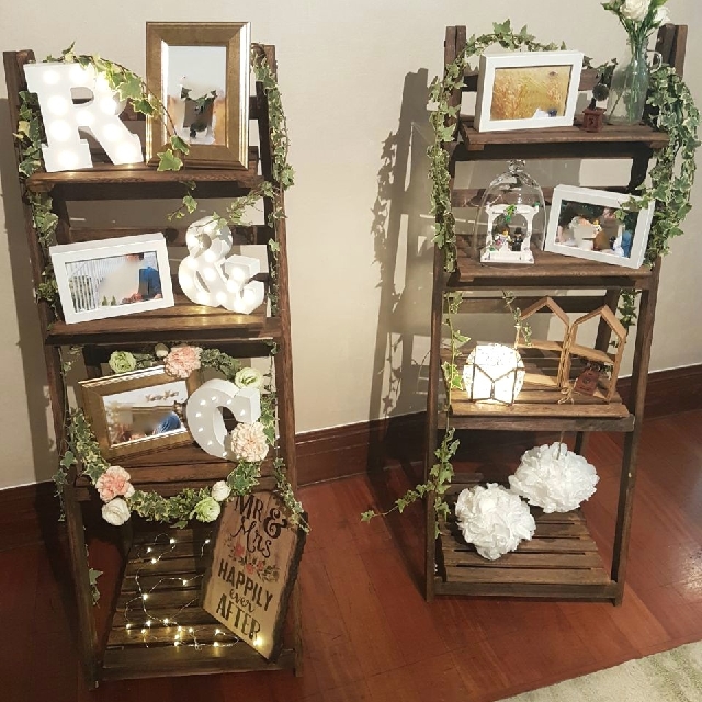 Rustic Wooden Ladder Rack display x2, Furniture & Home Living, Home