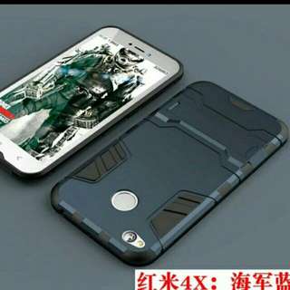 Ready stock redmi 4x arnour kickstand cover case free tempered glass