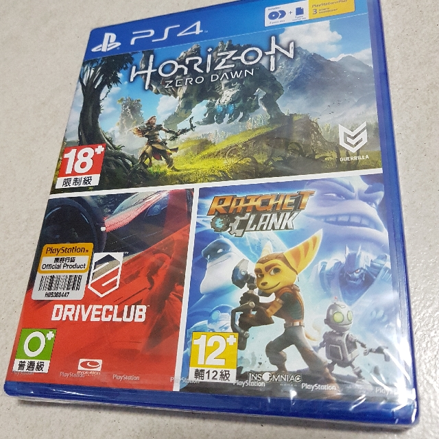 Ps4 Horizon Zero Dawn Driveclub Ratchet Clank 3 In 1 Toys Games Video Gaming Video Games On Carousell