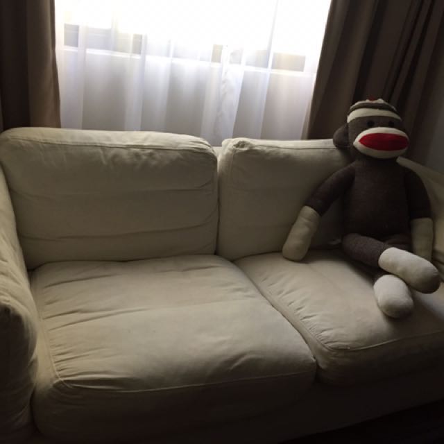 John Erdos 3 Seater Fabric White Sofa Furniture Sofas On Carou John Erdos 3 Seater Fabric White Sofa
