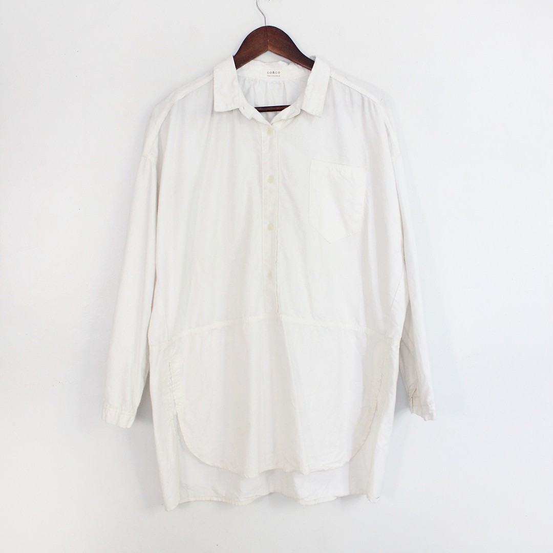 [RESERVED] Korean Fashion Style CO&CO Button DownOff-White Long Blouse ...