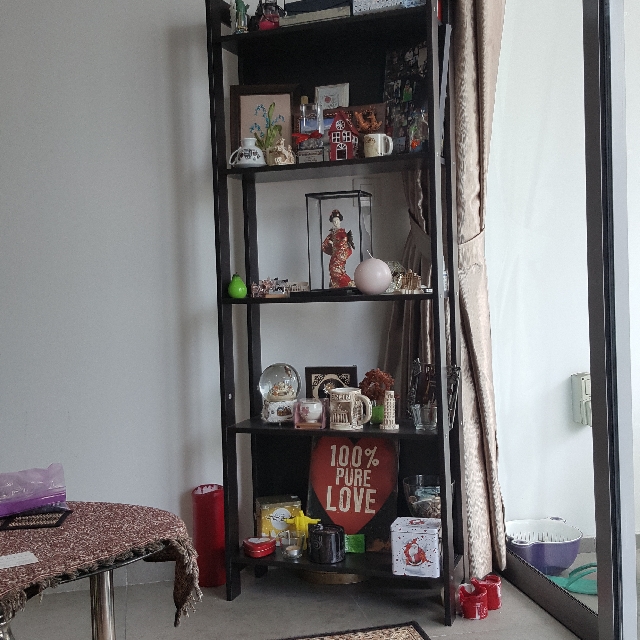 Laiva Bookcase Bookshelf Shelf Black Brown Decoration Photo