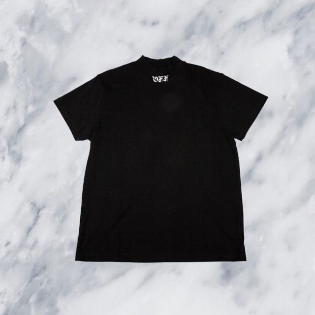 Off white mock neck tee