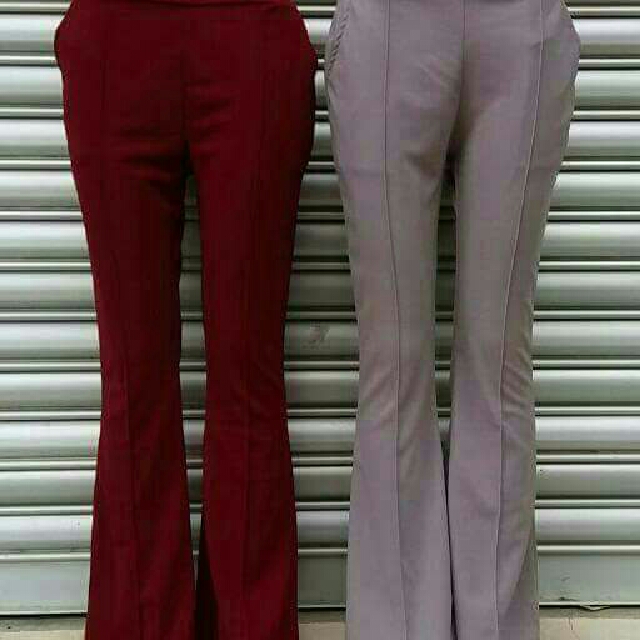 Maroon red Palazzo Pants culottes, Women's Fashion, Bottoms, Other Bottoms  on Carousell