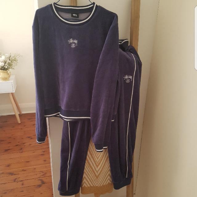 stussy velour tracksuit
