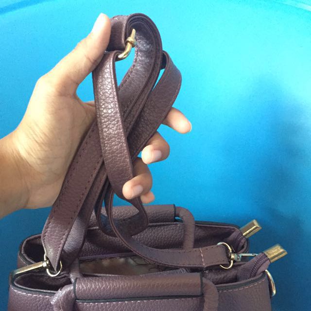 JINGPIN PIJU Leather Handbag QVC Brown w/Dust Bag EXCELLENT | eBay