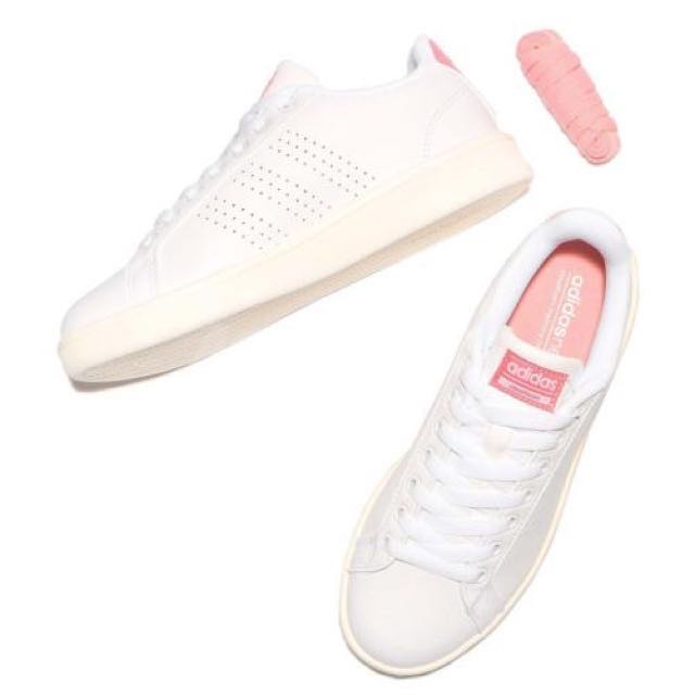 adidas cloudfoam pink and white