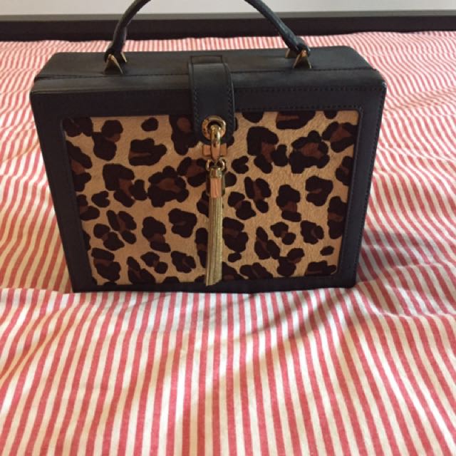 leopard print box bag