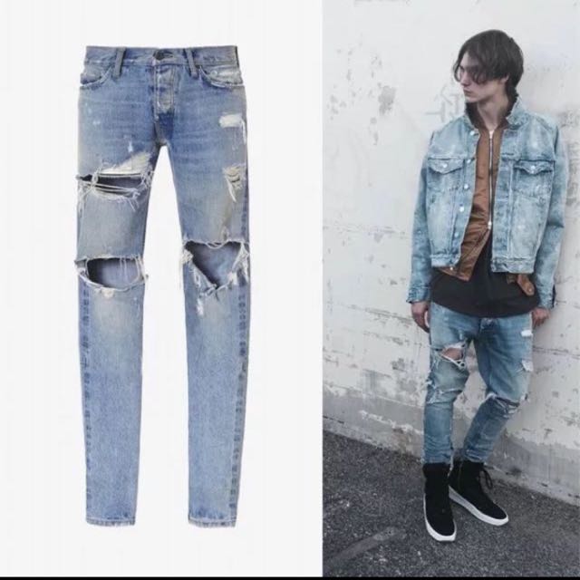 fog distressed jeans
