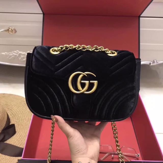 gucci velvet sling bag