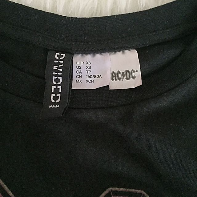 H M Acdc Band Tee Women S Fashion Clothes Tops On Carousell