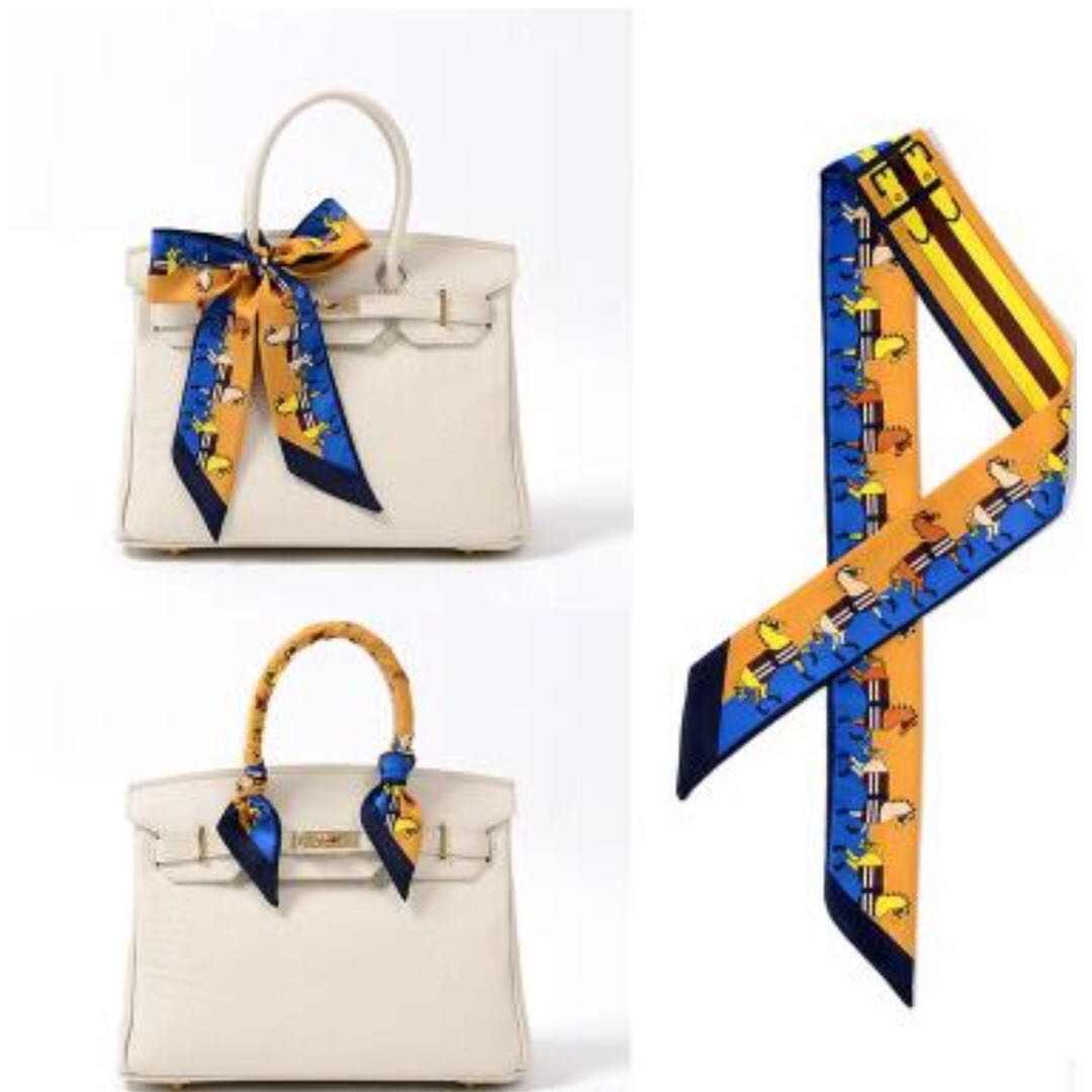 AOCHI 10pcs Fashion Bag Twilly Handbag Handle Ribbon Scarf Package Band Hair Head