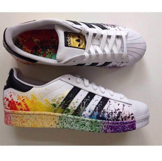 adidas superstar white rainbow