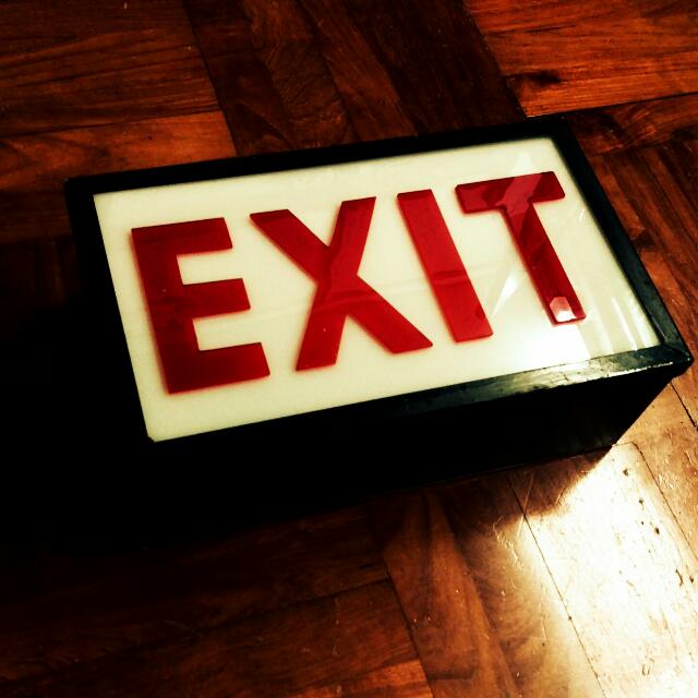 Vintage 1970s EXIT Sign, Furniture & Home Living, Home Decor, Clocks on ...