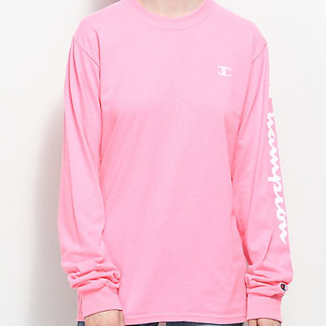 Pink champion long sleeve clearance