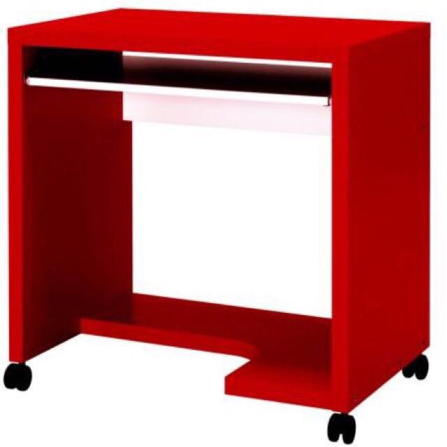 Used Ikea Mikael Red Computer Desk Furniture On Carousell