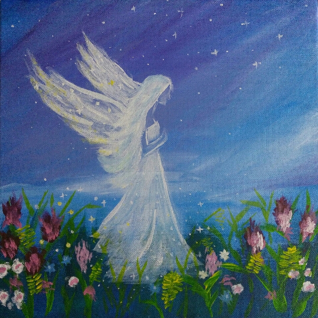 Acrylic Painting Angel In The Field Design Craft Artwork