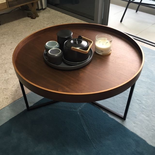 Barrie Walnut Round Tray Table Furniture Others On Carou - Round Tray For Coffee Table Barrie Walnut Round Tray Table Furniture Others On Carou - Round Tray For Coffee Table