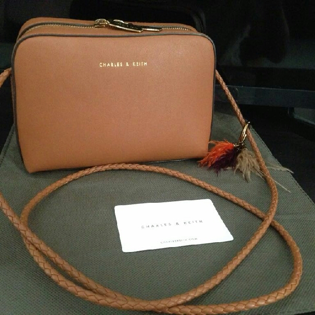 Charles Keith Sling Bag Brown Barang Mewah Tas Dompet Di Carousell