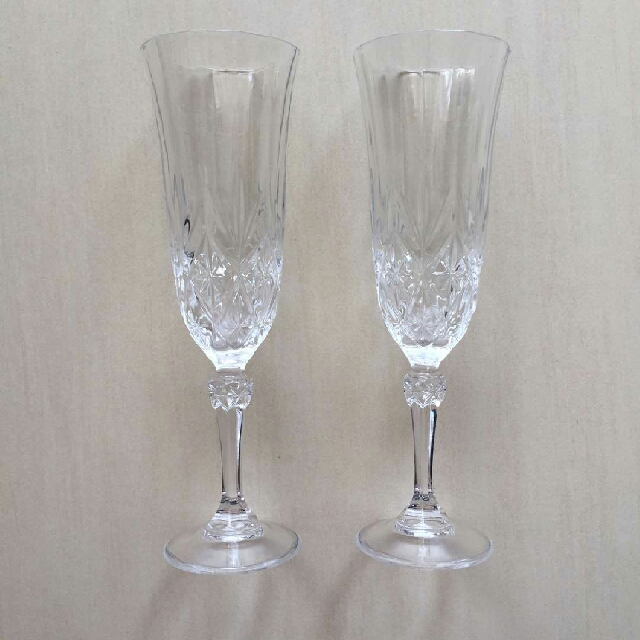 Crystal Champagne Flutes, Set of 8 Cristal De Flandre Crystal