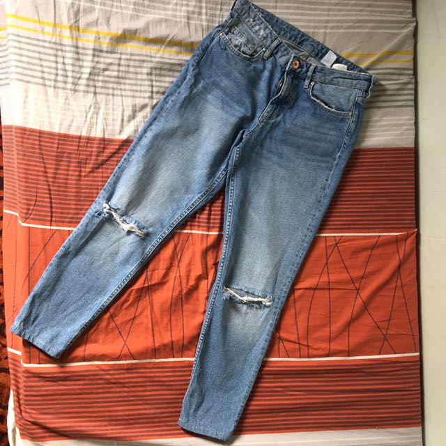 H M Women Relaxed Skinny Ripped Jeans Women S Fashion Clothes