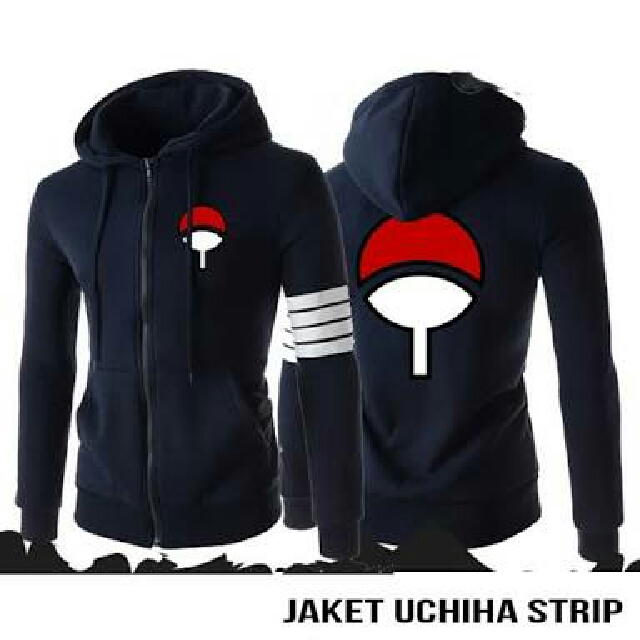 Jaket Uchiha Clan 4 Stripe Hoodie Olshop Fashion Olshop Pria On