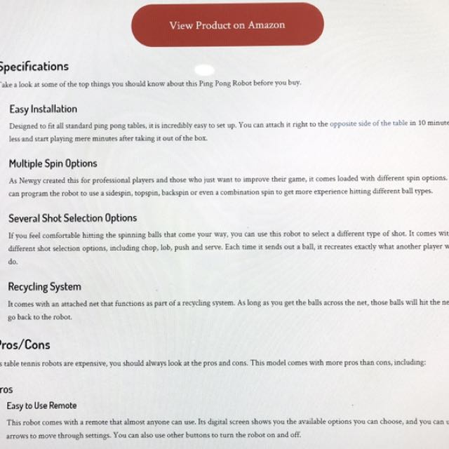 NEWGY 2050 Robo Pong Table Tennis balls dispenser, Sports Equipment