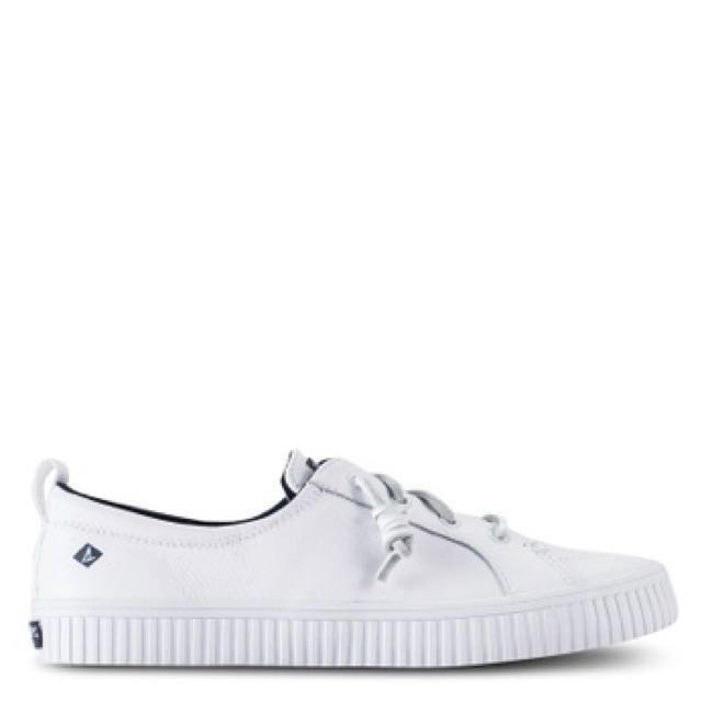 sperry crest vibe leather sneaker white
