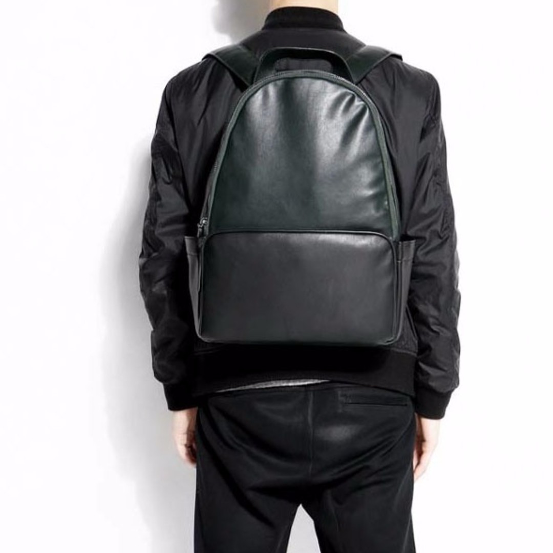 zara mens leather backpack