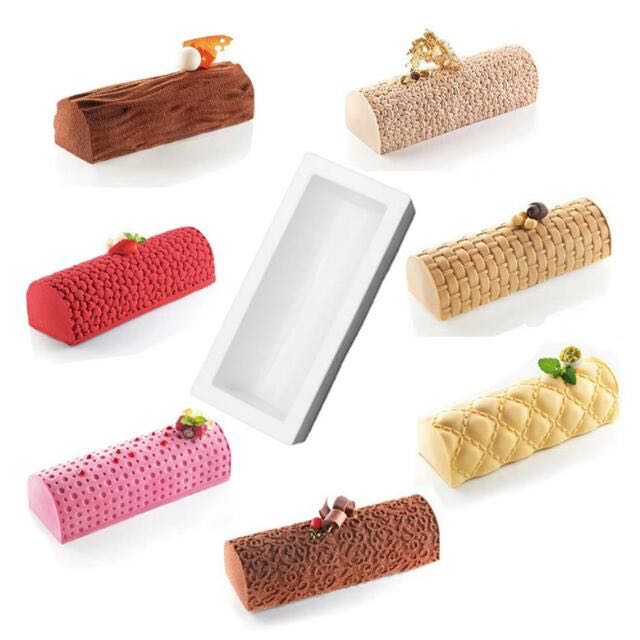 7 Pieces Of Silicone Texture Mats With Plastic Cake Mold Mould