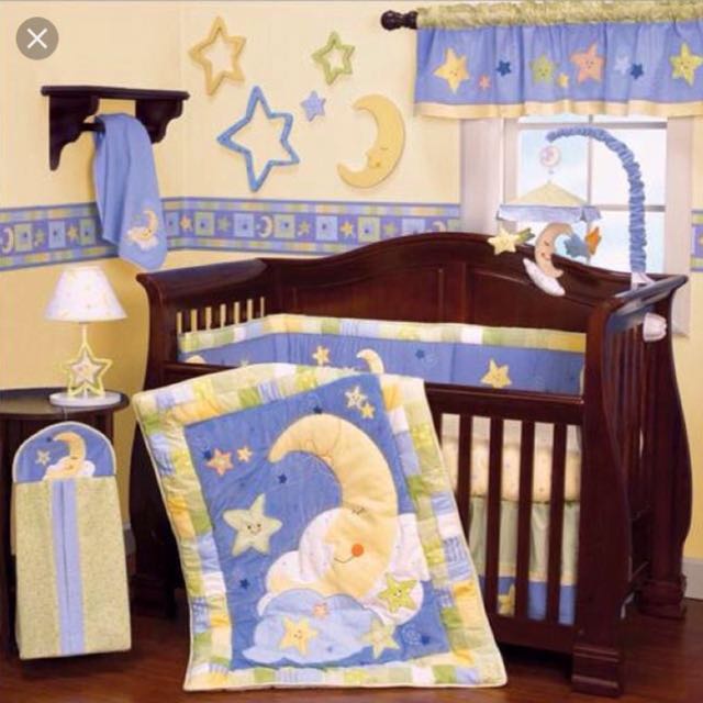 Baby Crib Bedding Lamb Ivy Good Night Star Moon Complete Set