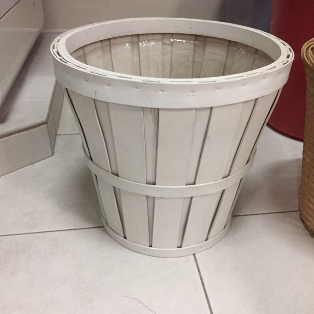 Ikea Kalasa White Flower Pot And Brown Ratten Flower Pot Gardening On Carousell