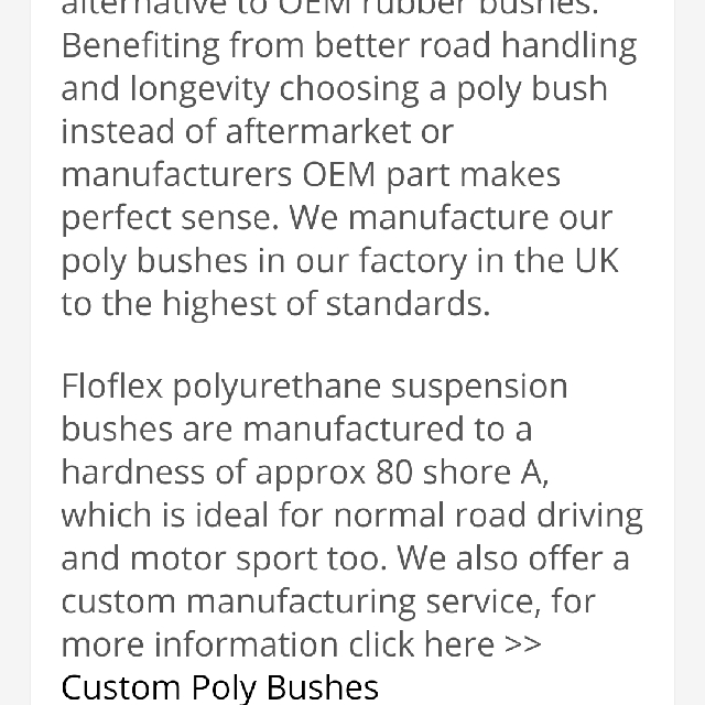 Mazda Mx5 Na Full Set Poly Bushes Floflex Uk Car Accessories On
