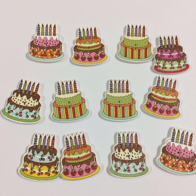 Mini Birthday Cake 12pcs Reka Bentuk Kraf Alat Reka Bentuk