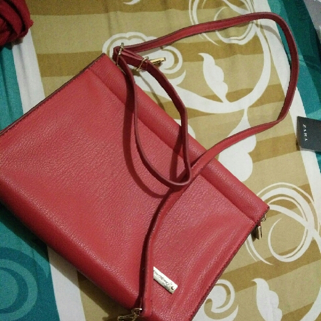 Sling Bag Jims Honey Red Fesyen Wanita Tas Dompet Di Carousell
