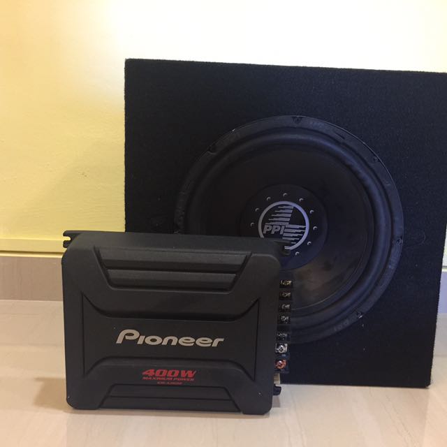 Subwoofer with 400W amplifier, Car Accessories on Carousell