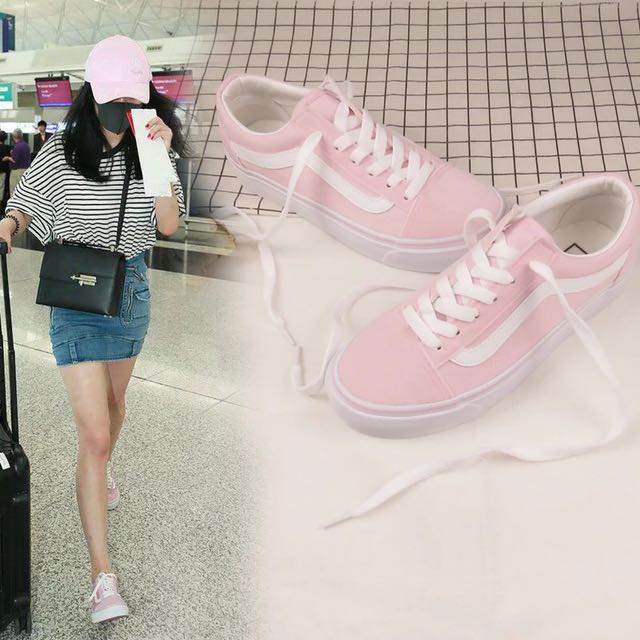 light pink vans low top