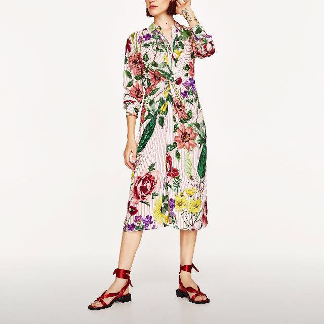 Zara Inspired Spring Floral shirt dress 