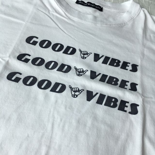 Authentic Brandy Melville Good Vibes Tee Women S Fashion Clothes Tops On Carousell