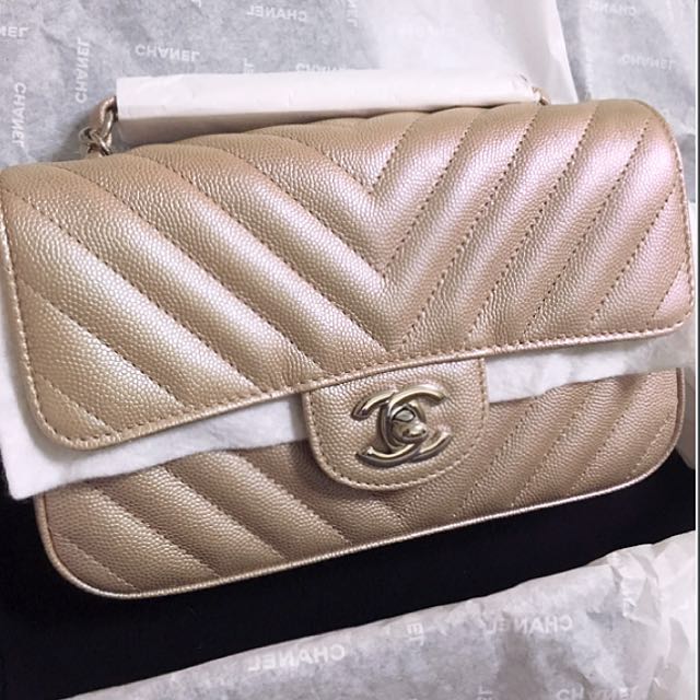 chanel rose gold mini