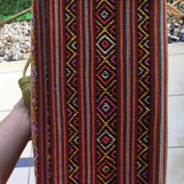 Ethnic Woman Hand Bag Tenun Ntt Motif Buna Combine With Genuine