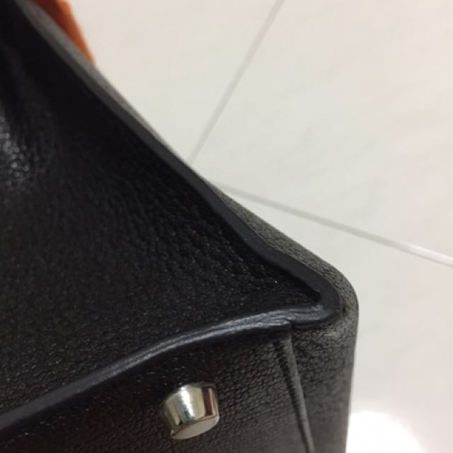 Rare Hermes Kelly 35 sellier mou Black Phw