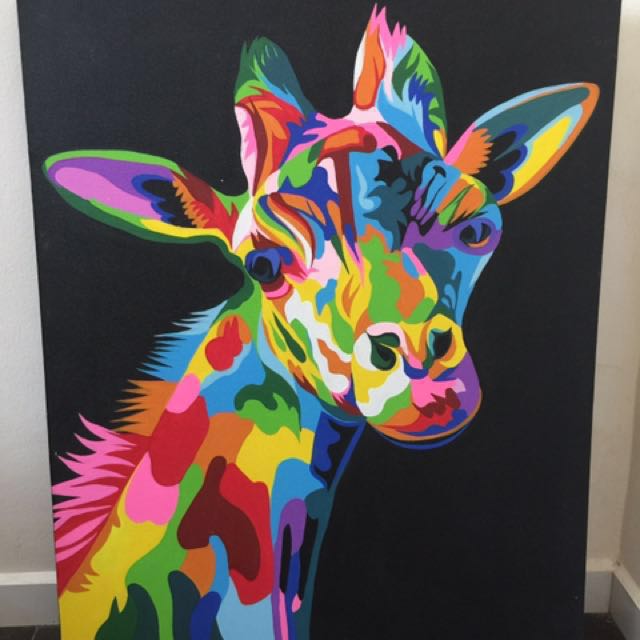Sales Brand New Painting Colourful Giraffe Furniture Home