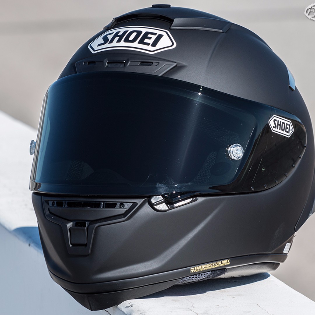 black sports bike helmet