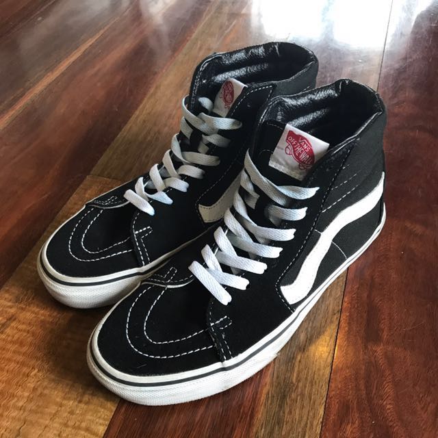 vans high tops black and white womens